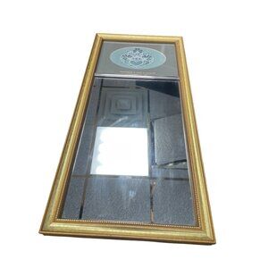 CrossOak Industries Handpainted embroided gold wall mirro art SKU 9392